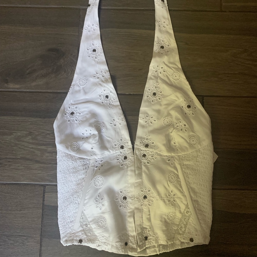 Free People White Halter Top